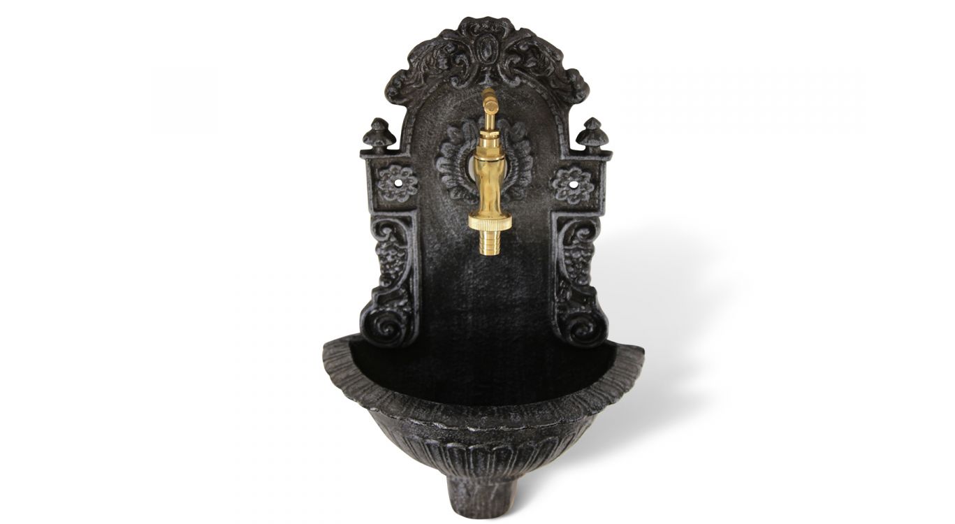 Fontaine de jardin fonte gris 24.5x12.5x40cm
