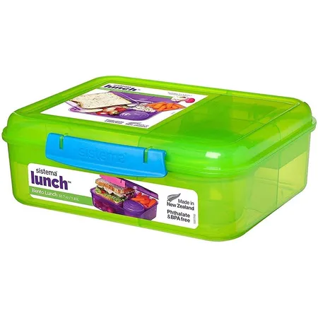 Sistema Bento Lunch Box mit Obst/Joghurt Topf, 1,65 Liter, 1 Stück, sortiert