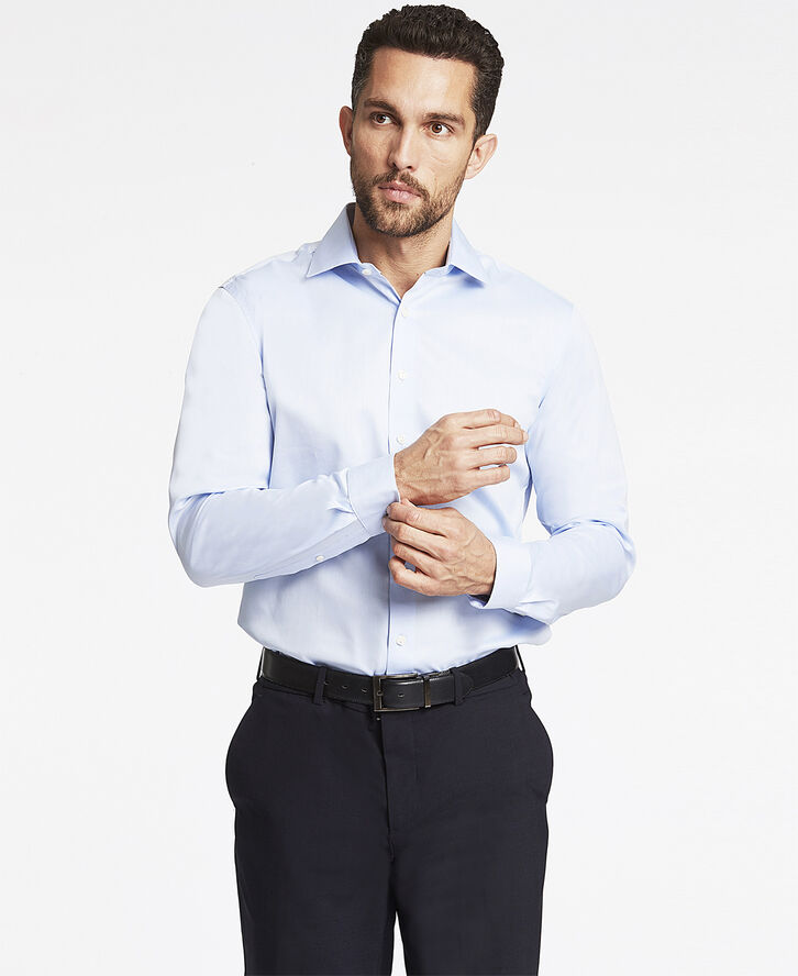 Lindbergh Plain fine twill shirt LS Light blue