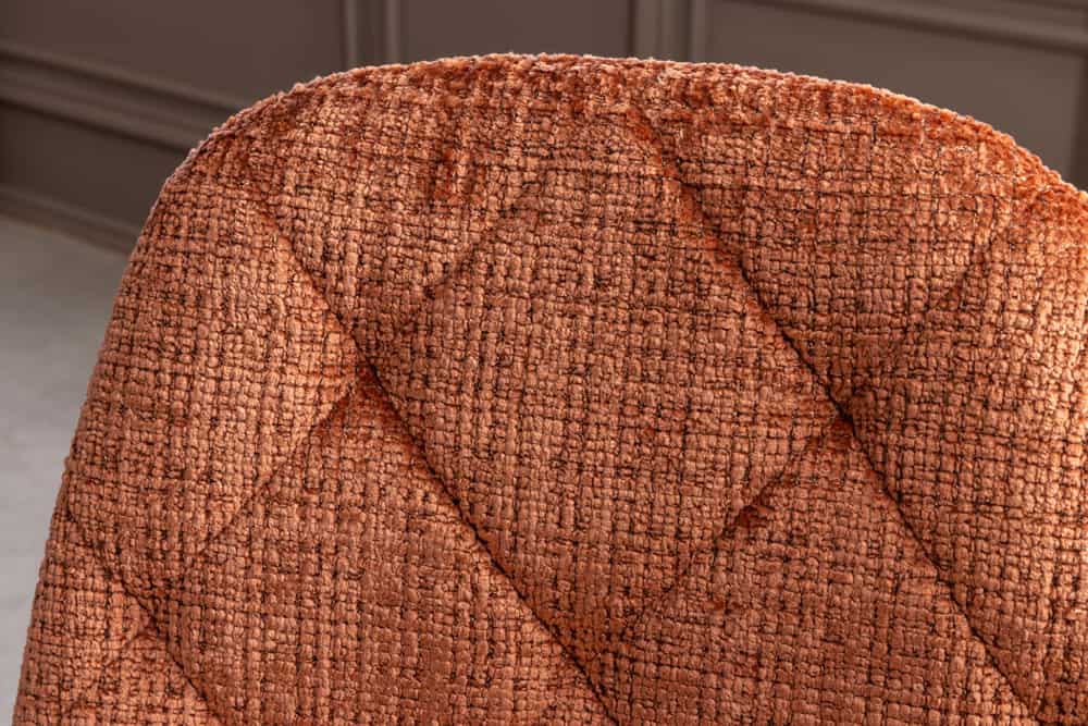 Stilvolles 2er-Set Stühle GLAMM rost braun Chenille Cremona schwarze Metallbeine