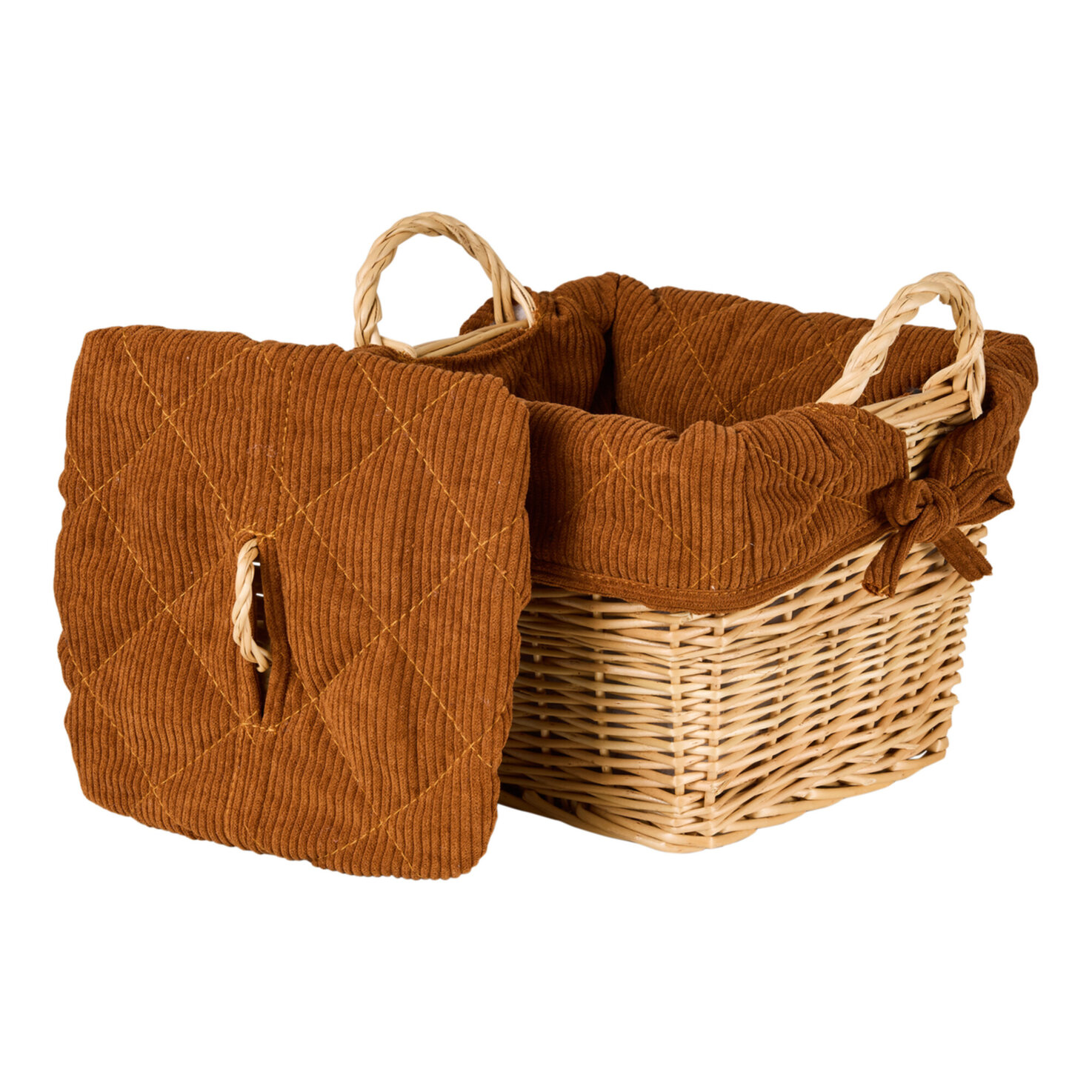 Kartoffel- und Brotkorb Cord braun