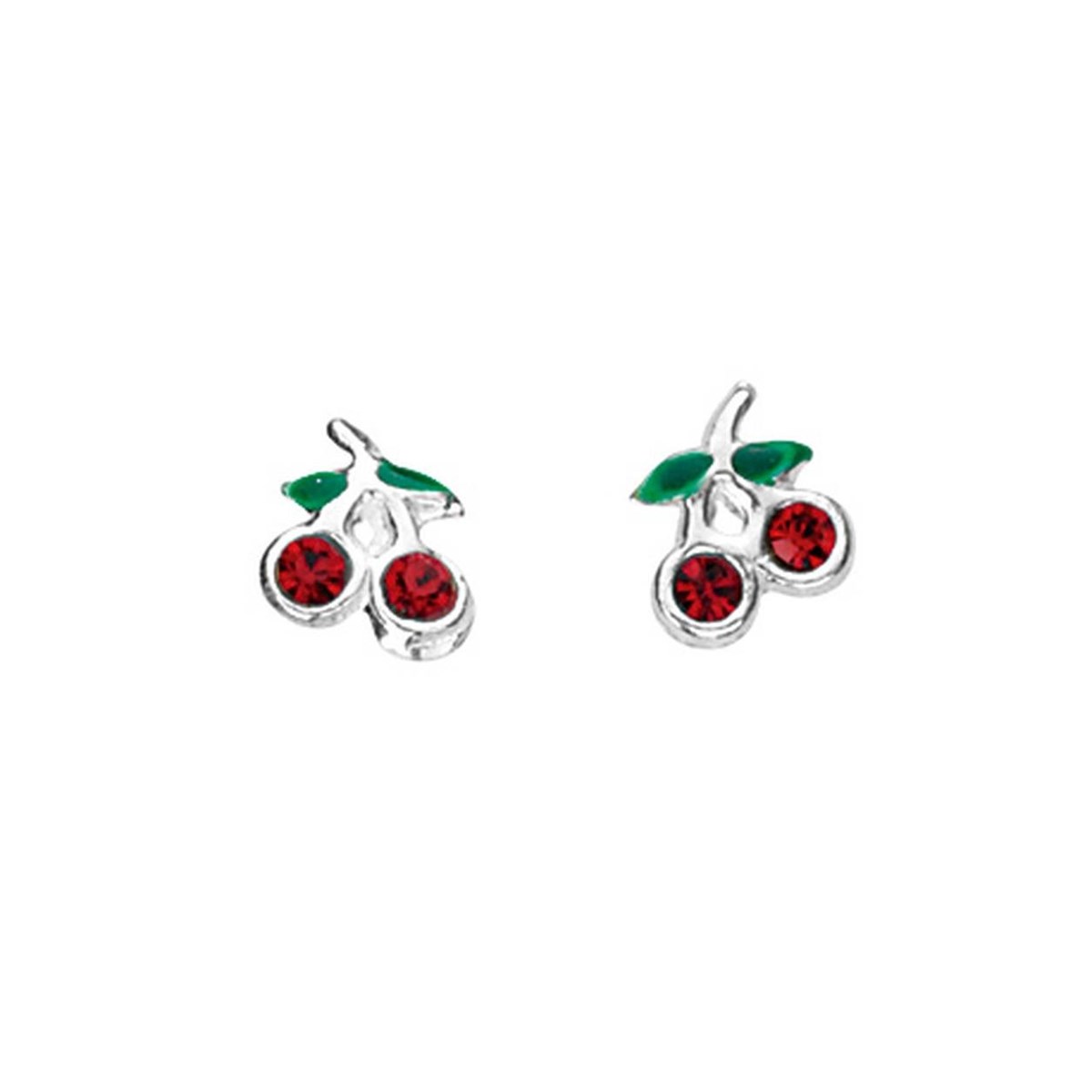 Boucle d'oreille cerise en argent 925/1000
