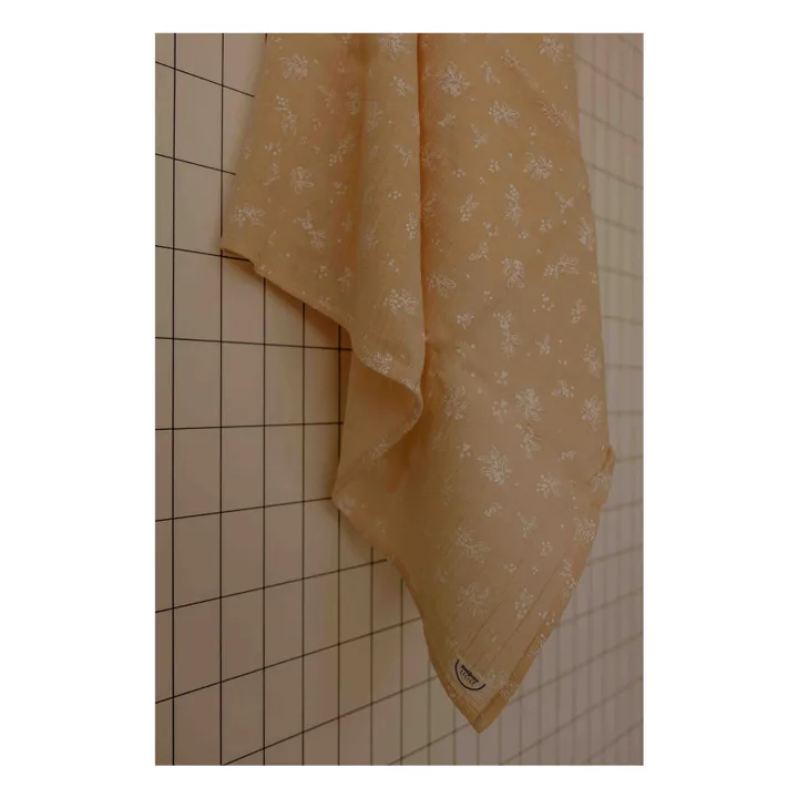 Bonjour Little Couverture Vegetal Peach Gaze de Coton Bio | Rose pêche