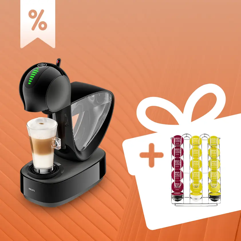 Set: Infinissima Touch Kapselkaffeemaschine schwarz und Kapselhalter