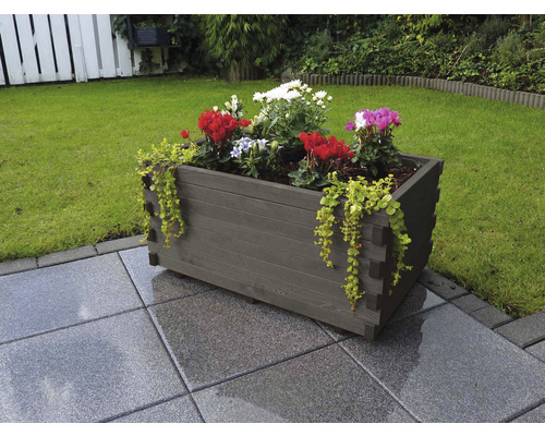 Houten plantenbak “Siena” 80 x 50 x 39 cm antraciet incl. folie