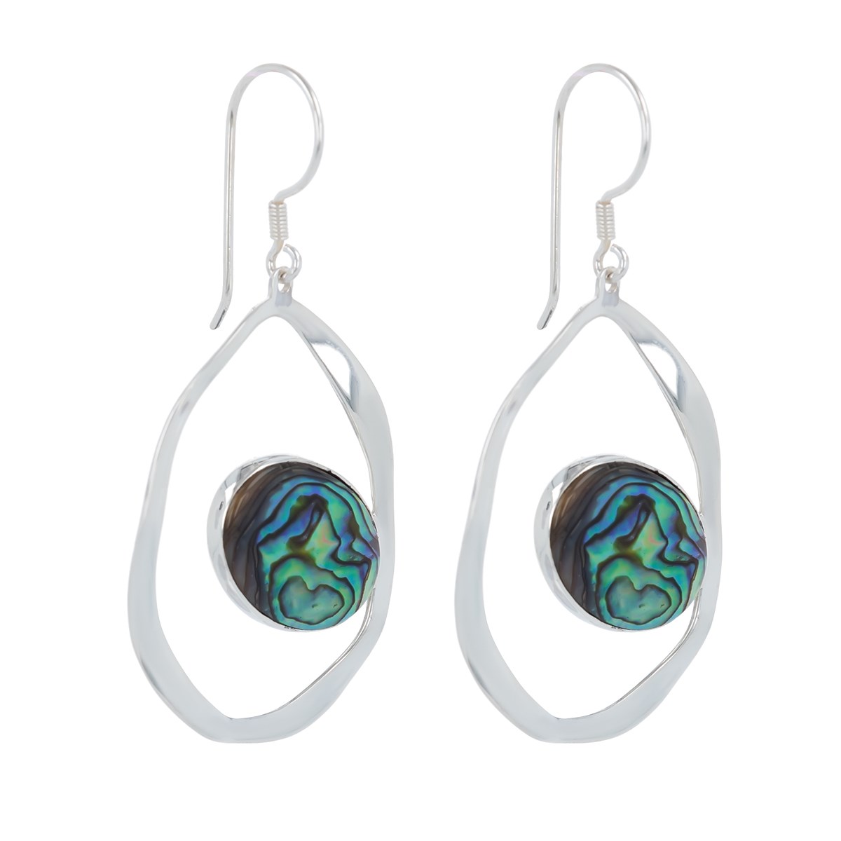 Boucles d'oreille ADEN nacre abalone et argent 925