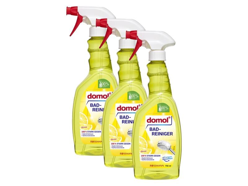 Domol Badreiniger Zitrone 3 x 750 ml Intensivreinigung für Ihr Badezimmer