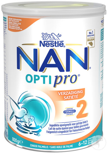 Nestlé Nan OptiPro Satiété 2 Lait De Suite Épaissi Bébés 6-12 Mois Pot 800g