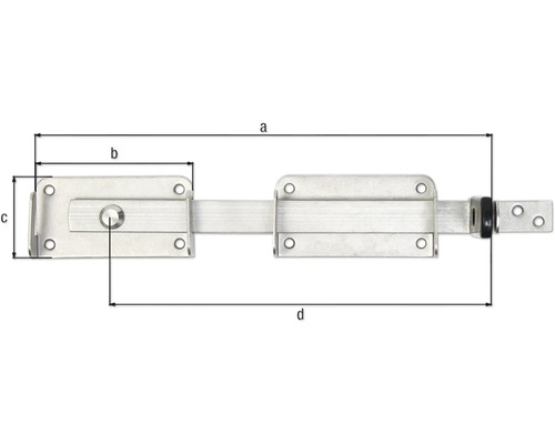 Dubbele poortgrendel 320 x 55 x 115 mm, roestvrij staal