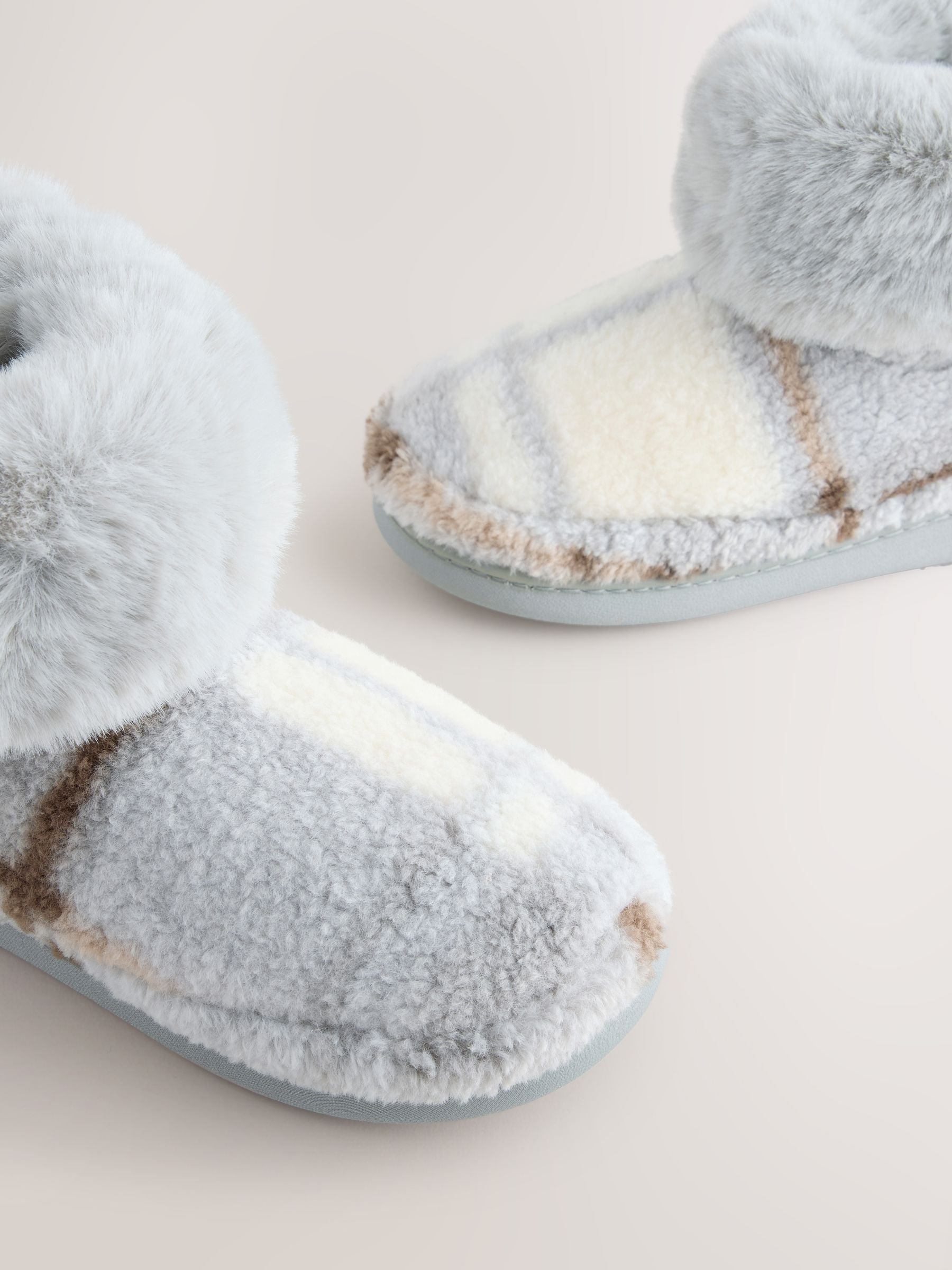 Grijs - Faux Fur Borg Boot Slippers