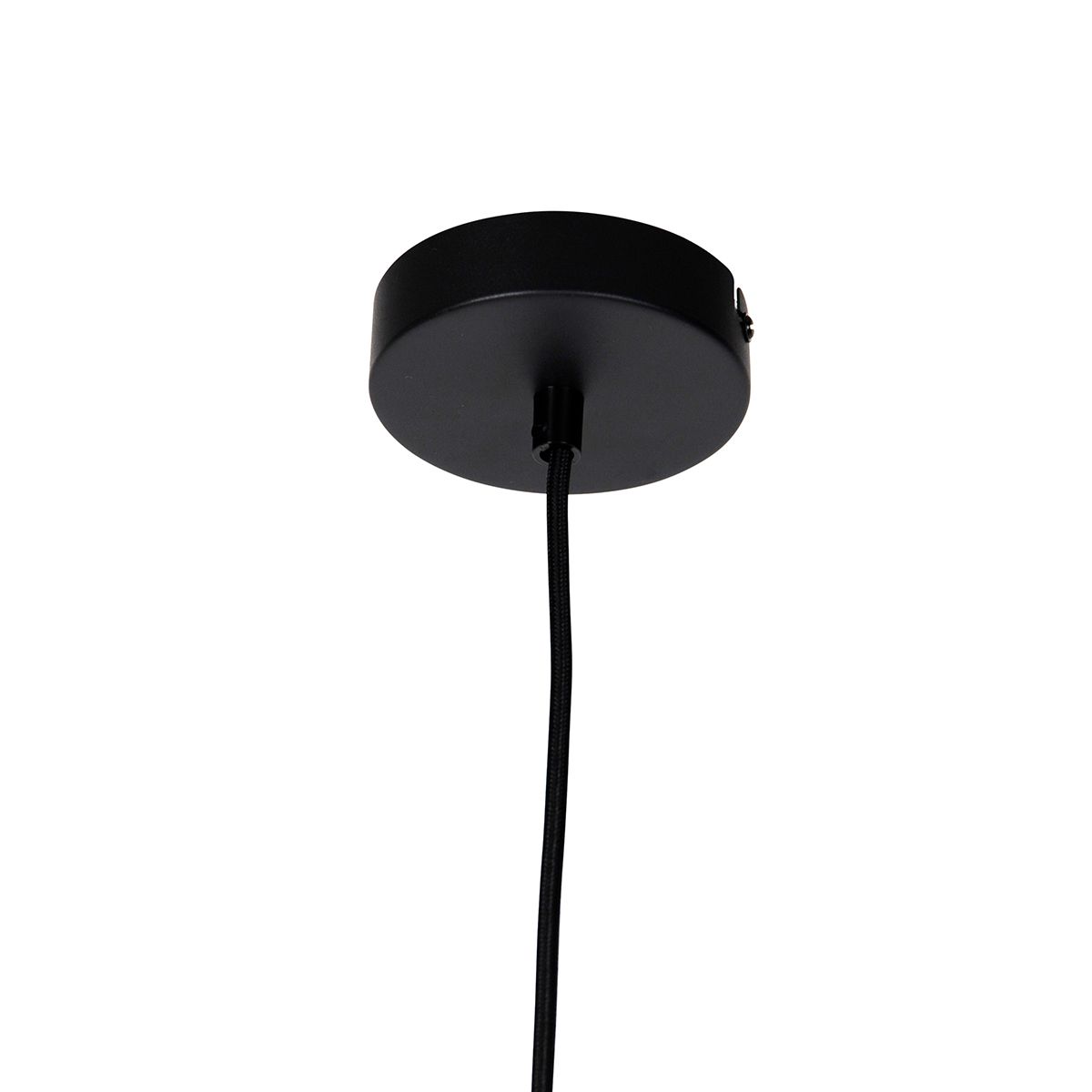 Landelijke hanglamp zwart met beige kap 50 cm - Combi 1