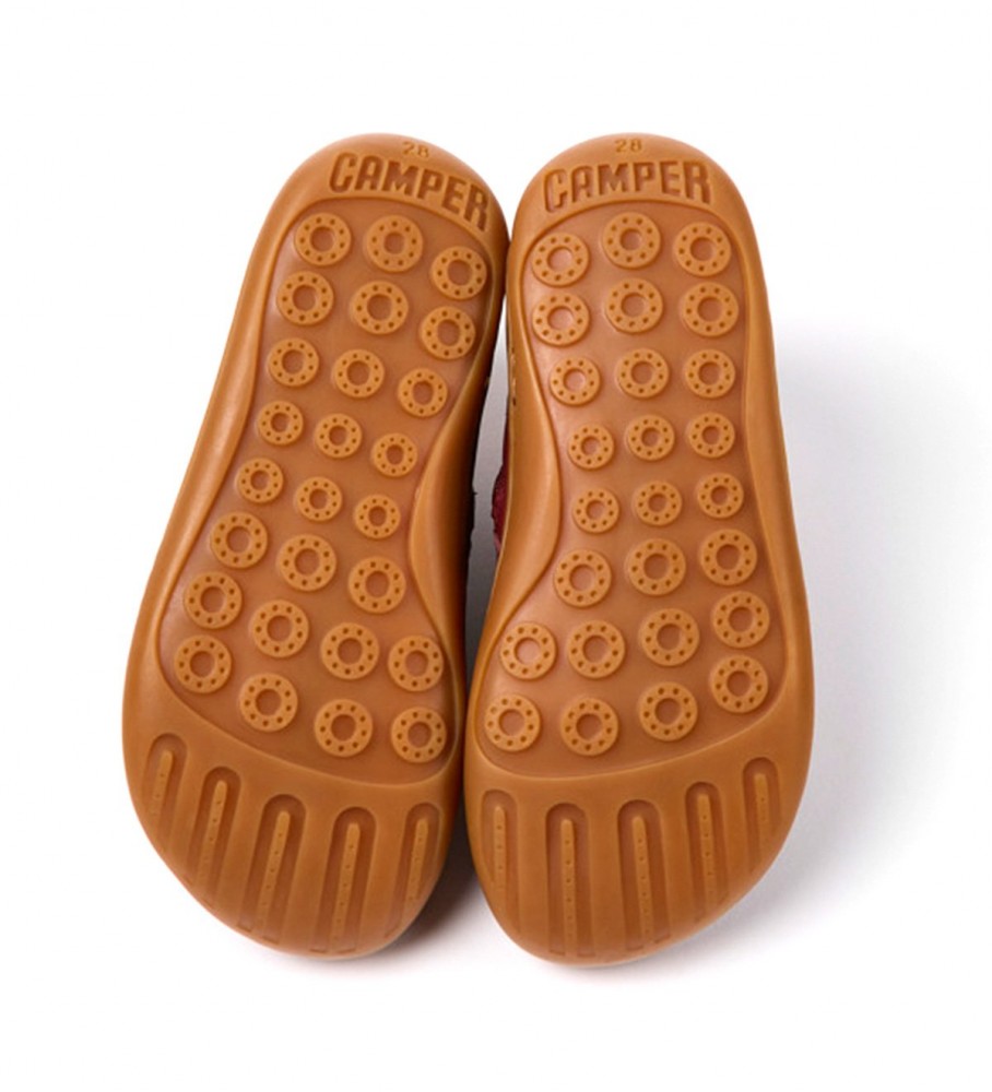 Chinelo Camper Peu Cami em couro marrom