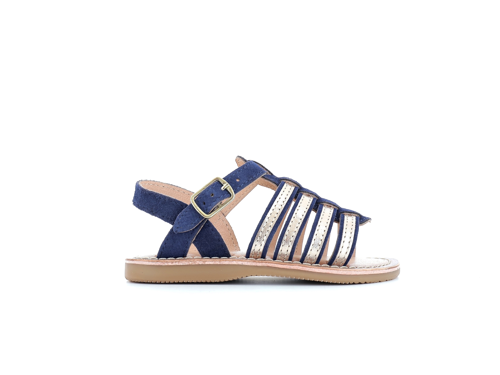 Bopy-FRANGINE Cuir Bleu or