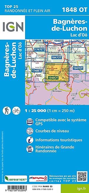 IGN - TOP 25 1848OT BAGNERES DE LUCHON 1 25 000