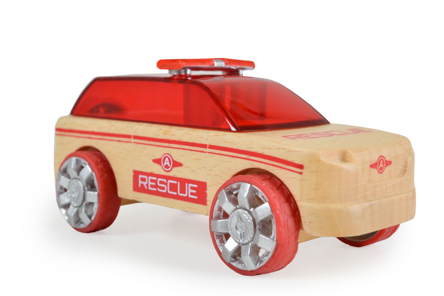 Moni Spielzeug Holzautos Einsatzwagen 3er Set Mini 53106, ab 3 Jahre geeignet bunt