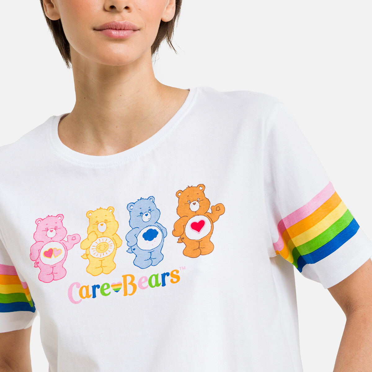 LES BISOUNOURS<br>T-shirt grande com mangas curtas Les bisounours