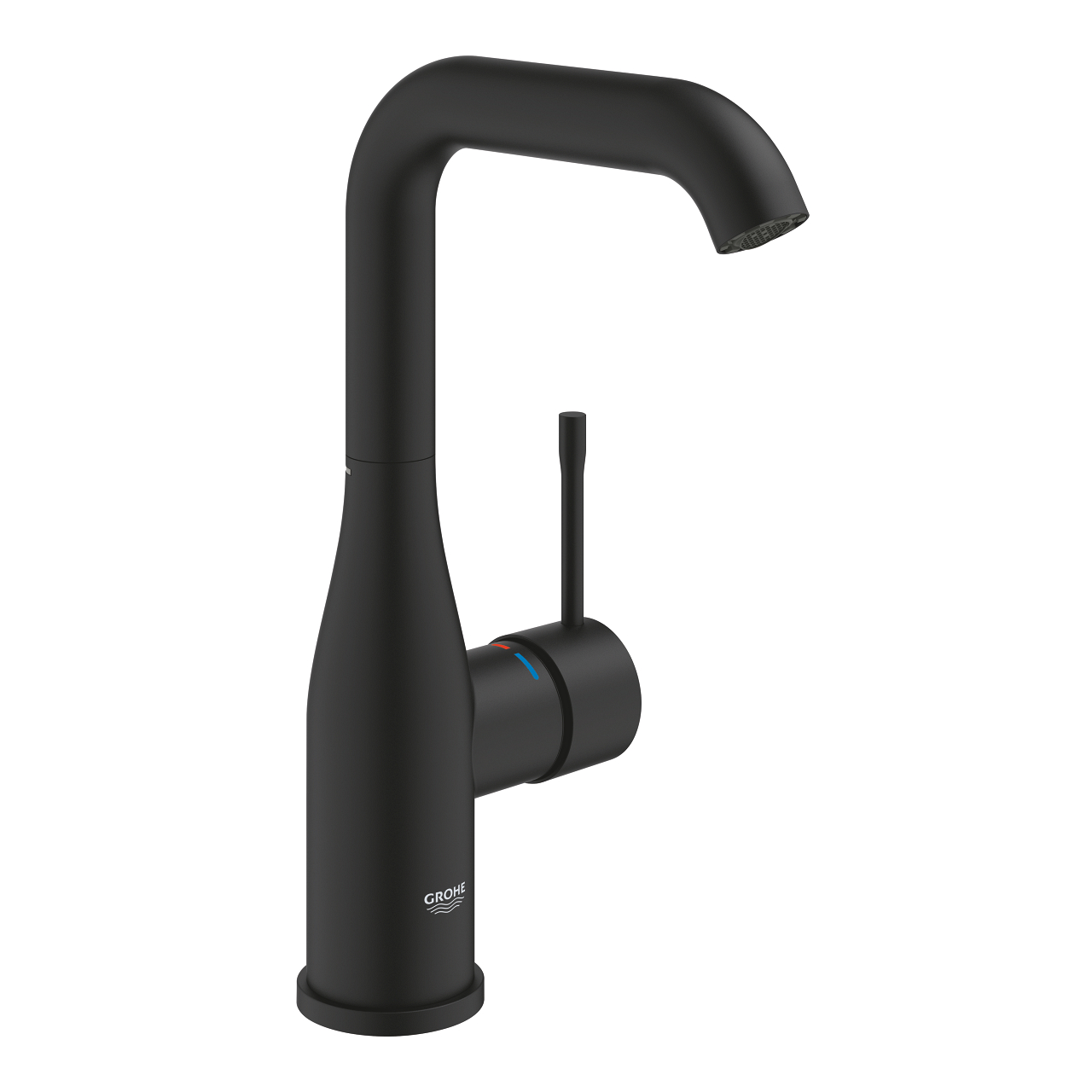 Grohe Essence New wastafelkraan L-size met hoge draaibare uitloop phantom black - zwart mat