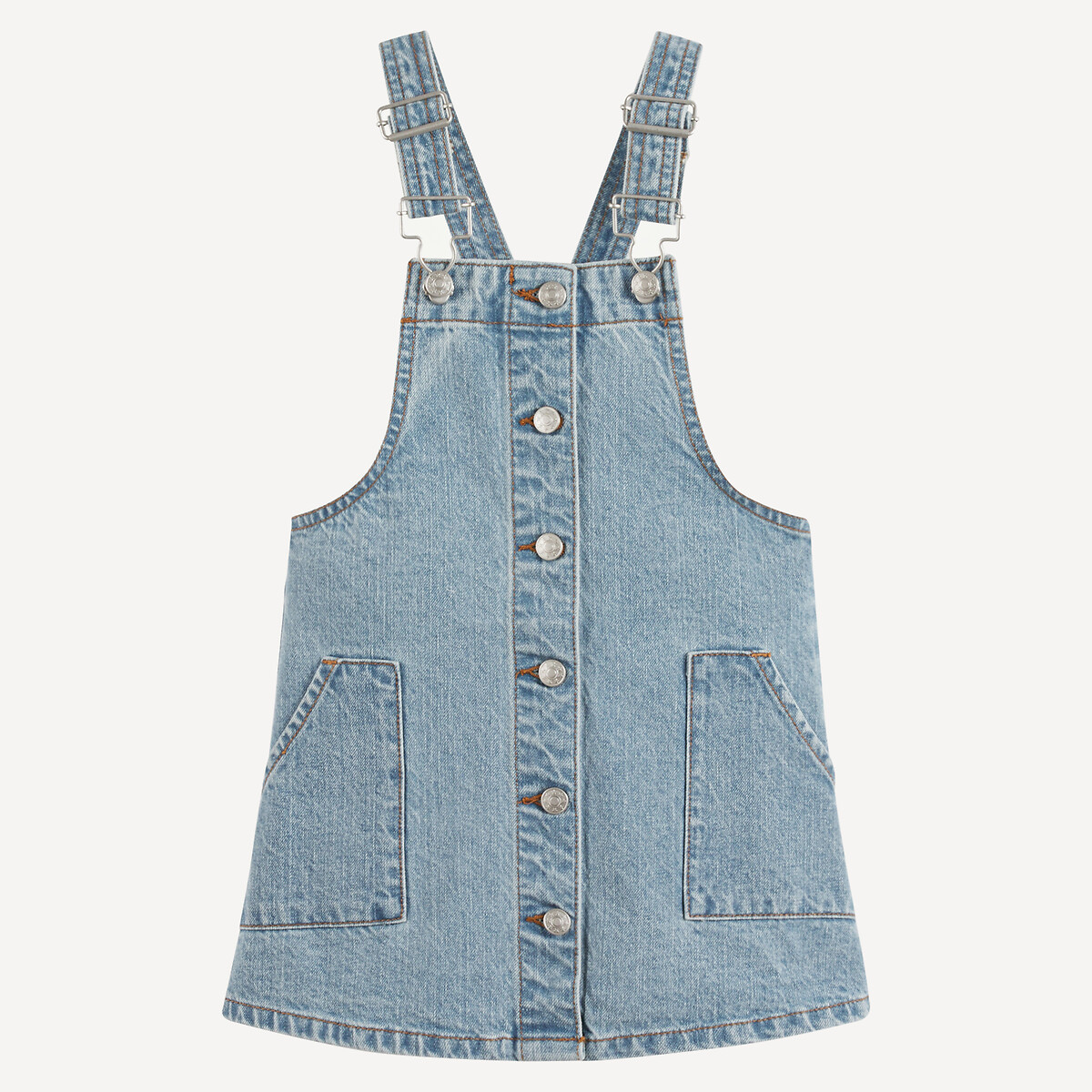 COLEÇÃO LA REDOUTE<br>Vestido jardineira com alças de jeans