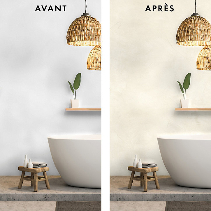 Enduit à la chaux effet marbré Maison Déco Tadelakt argile blanche 5L