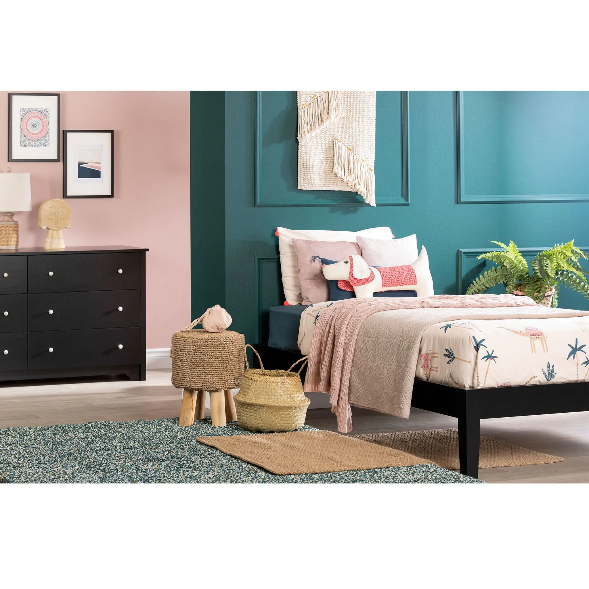 South Shore Base de Lit Simple - Vito Noir solide