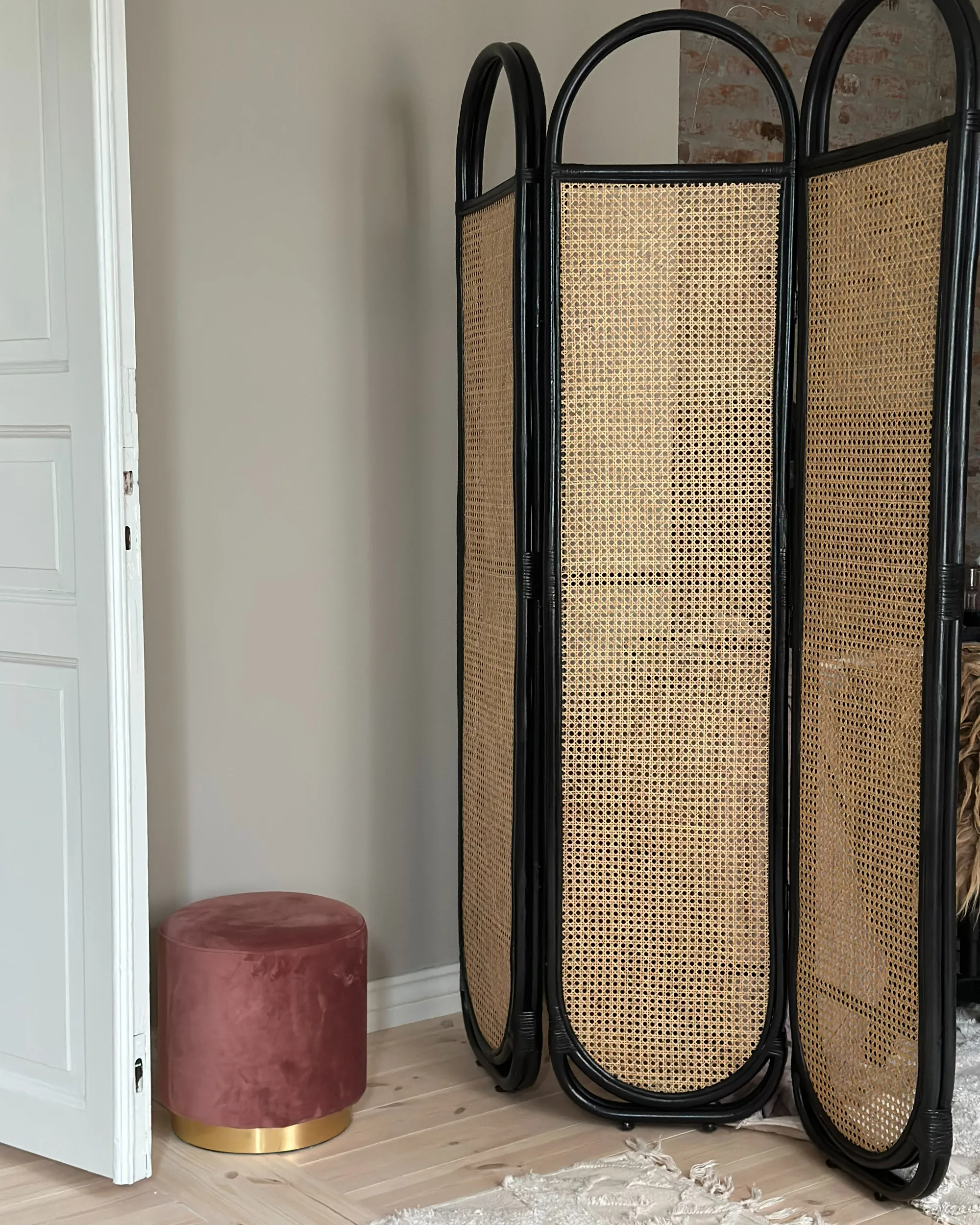 Roomdivider met 3 panelen CORTONA Lichtbruin 118 cm 180 cm