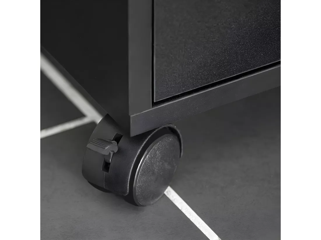 SoBuy Buffet Armoire Micro-Onde à roulettes Desserte Meuble de Rangement, Noir, 59x40x92 cm, FSB09-SCH