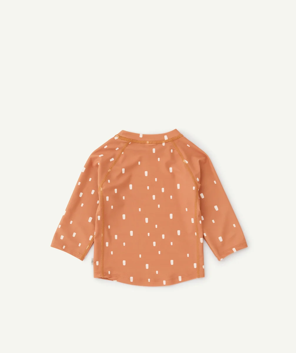 LASSIGT-SHIRT ANTI-UV BÉBÉ CARAMEL IMPRIMÉ BLANC