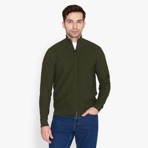 Signal Kent Structure Zip Striktrøje, Ivy Green Melange, 3XL