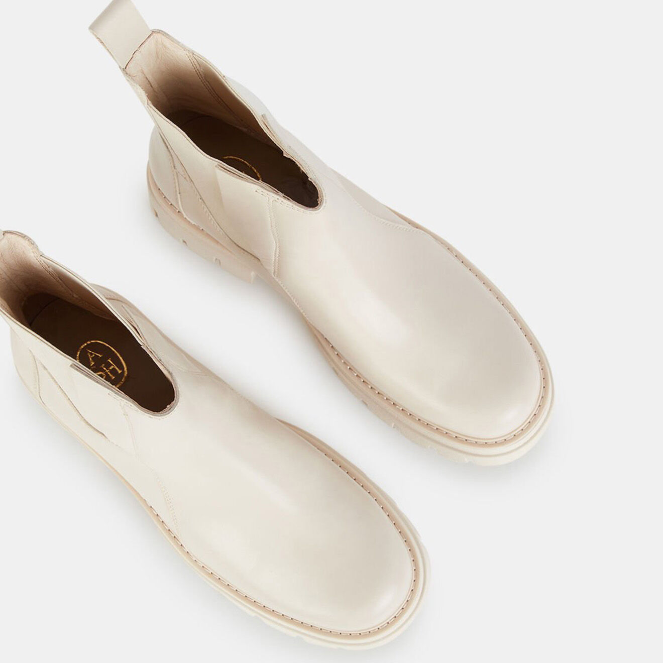 Ash Chelsea Boots en Cuir Links beiges - Talon 6 cm