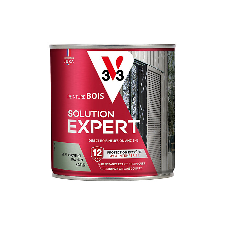 Peinture extérieure bois Solution expert vert provence satin V33 500ml