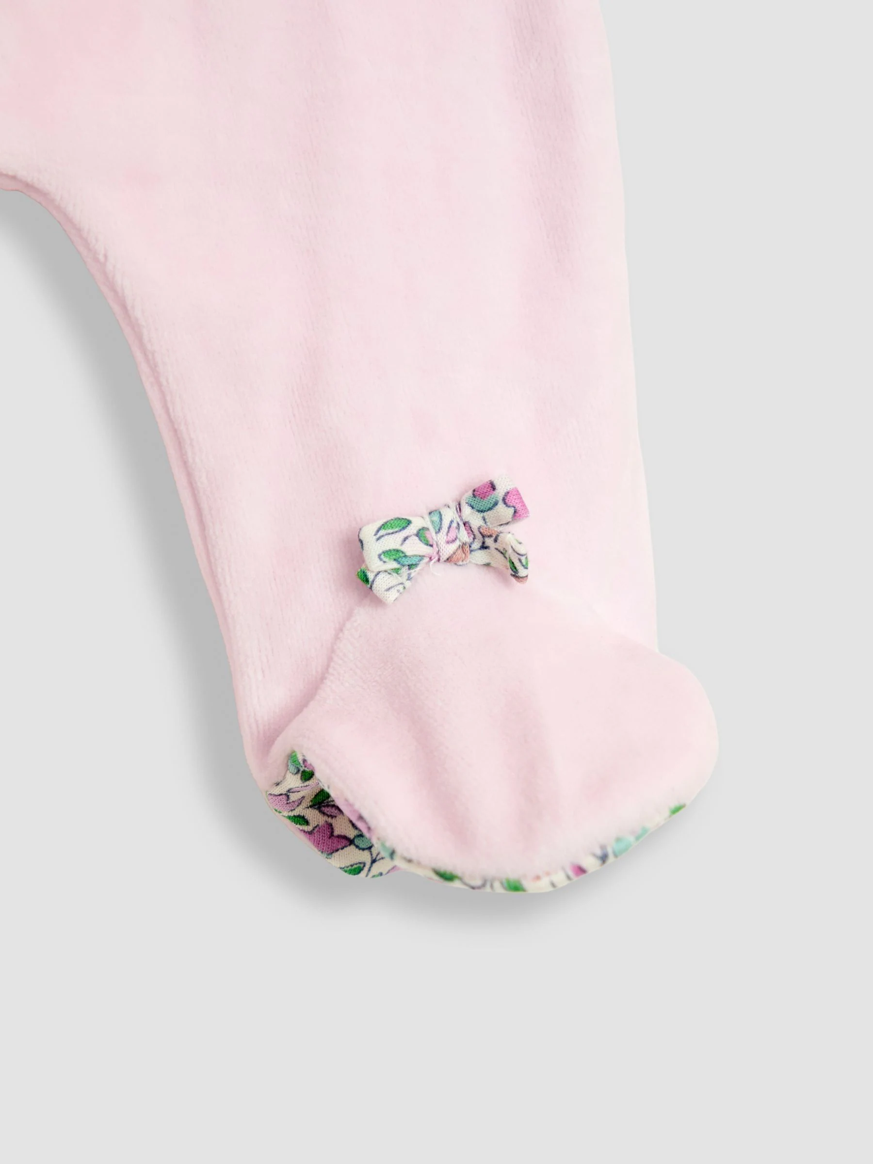 JoJo Maman Bébé Ditsy Floral Velour All-In-One