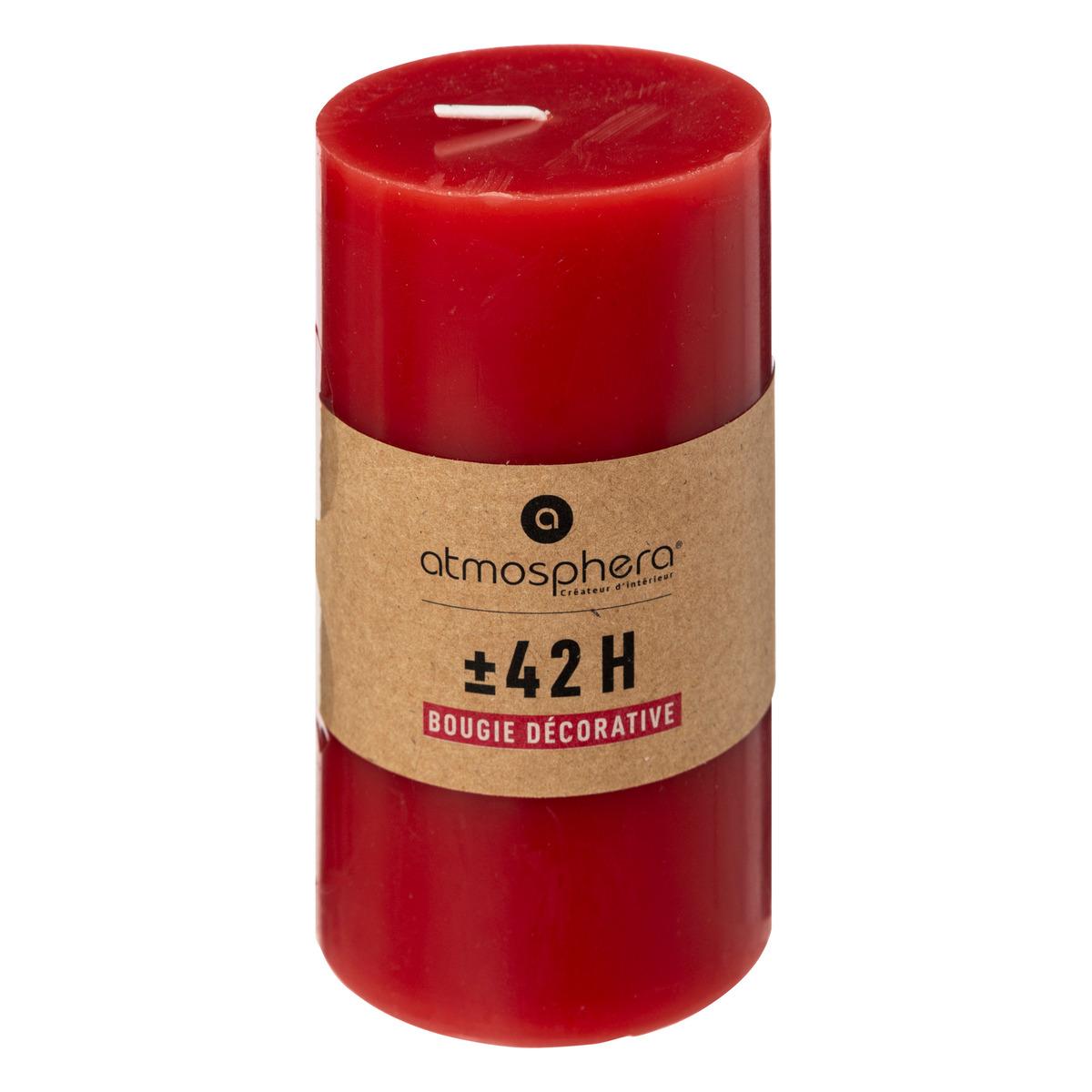BOUGIE RONDE HUGO ROUGE 7X13CM