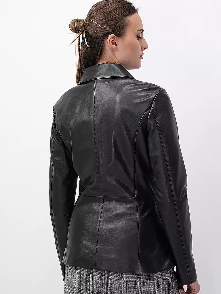 BOSS Lederjacke SASILIA schwarz