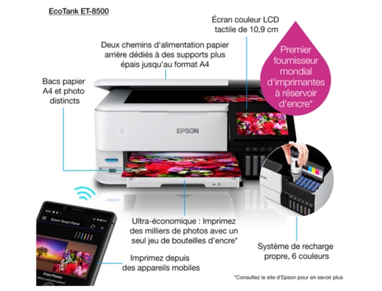 EPSON - Imprimante multifonction réservoir d'encre EcoTank ET-8500