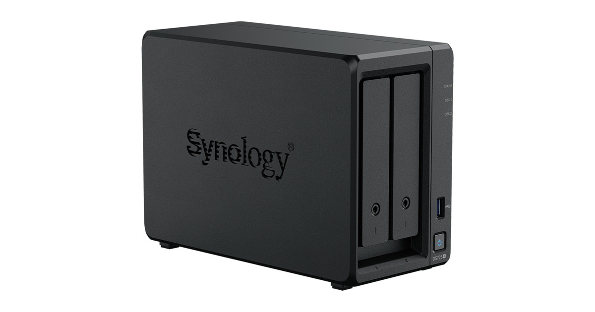 SynologyDiskStation DS725+ incl. 2x Synology HAT3310 16 TB harde schijf nas  (Zwart, 2x LAN, USB-A 3.2 (5 Gbit/s))