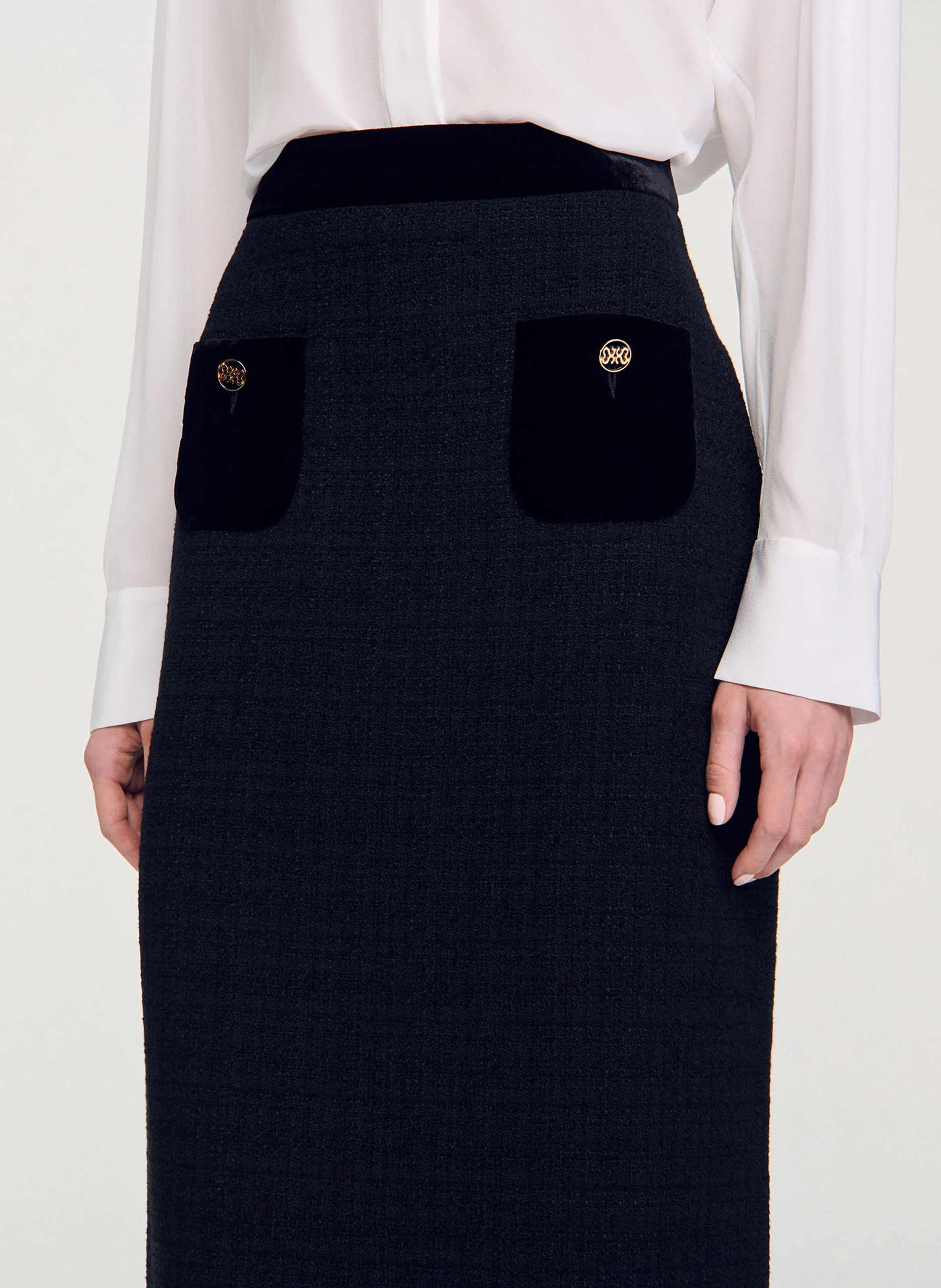 Jupe midi crayon | Noir
