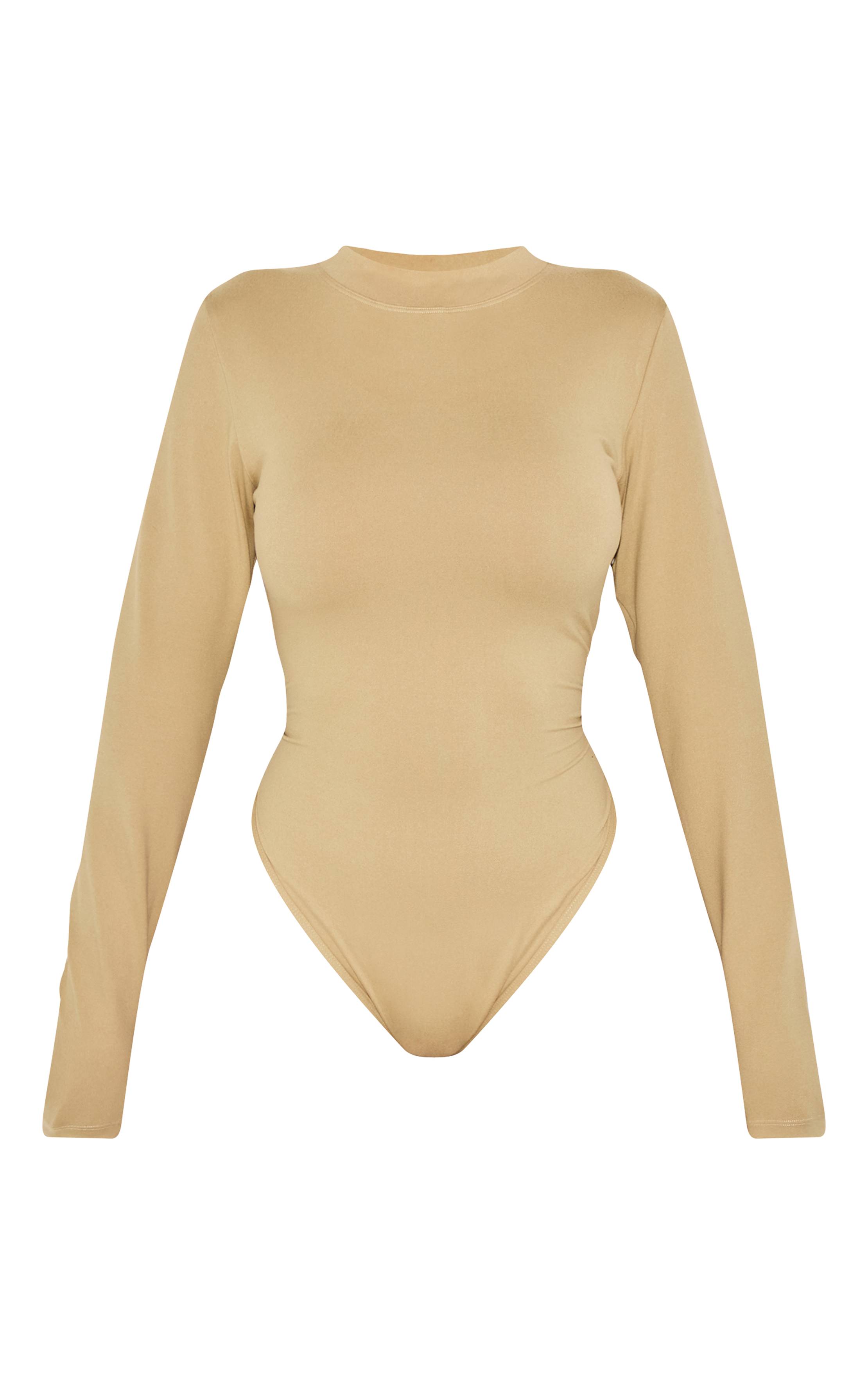 Gris Pierre Body Sculptant À Manches Longues