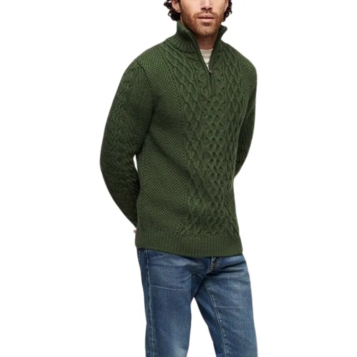 Superdry Jacob Cable Knit Half Zip Trui Heren