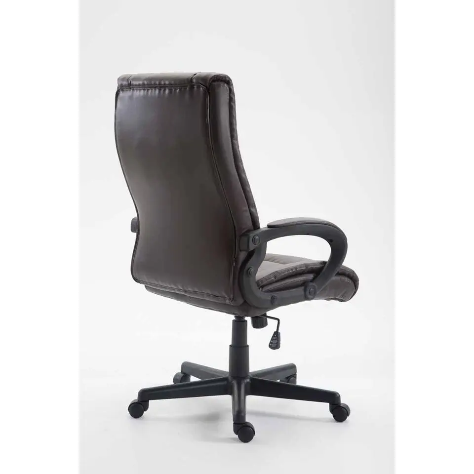 CLP Bureaustoel XL Sparta zwart Frame - Kunstleer - bruin