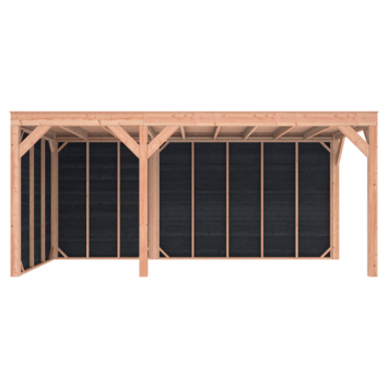 Overkapping Douglas Zwart Zweeds Rabat 545x255cm a-symmetrisch