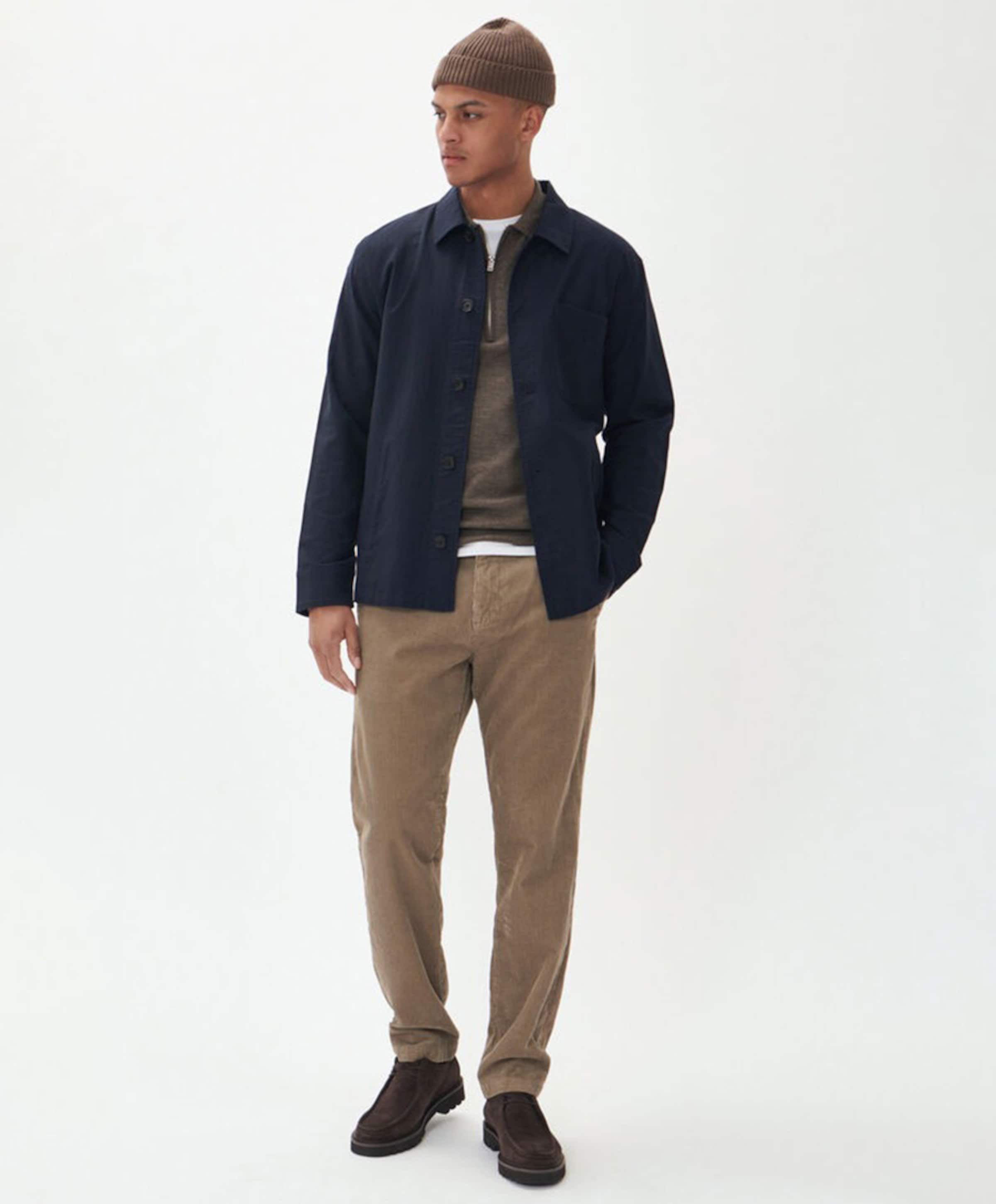 Matinique Heren overhemd lange mouw blauw