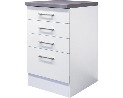 Flex Well Varo uitschuifbare onderkast BxDxH 50 x 60 x 86 cm wit mat, gedemonteerd