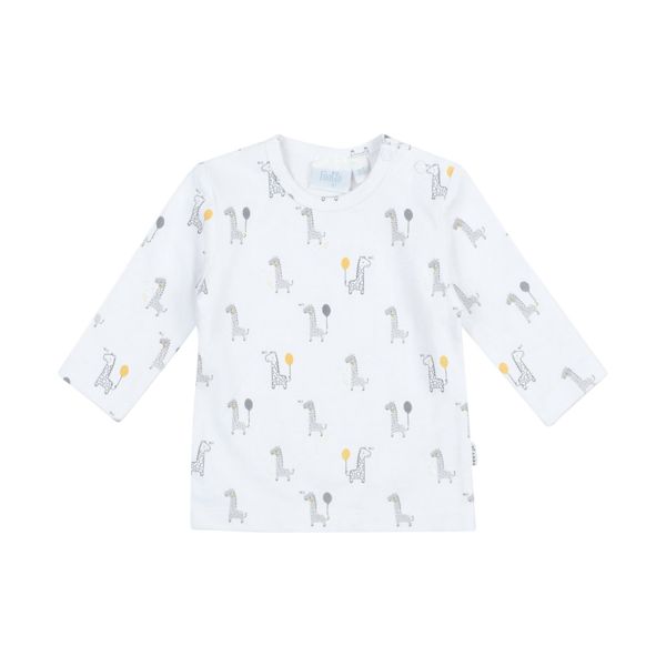 Feetje AOP Giraffe T-Shirt Lange Mouwen Wit Mt. 44