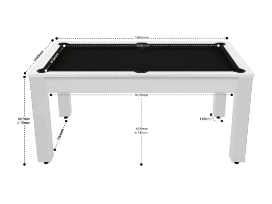 Billard convertible table 6 personnes Texas + pack accessoires Confort