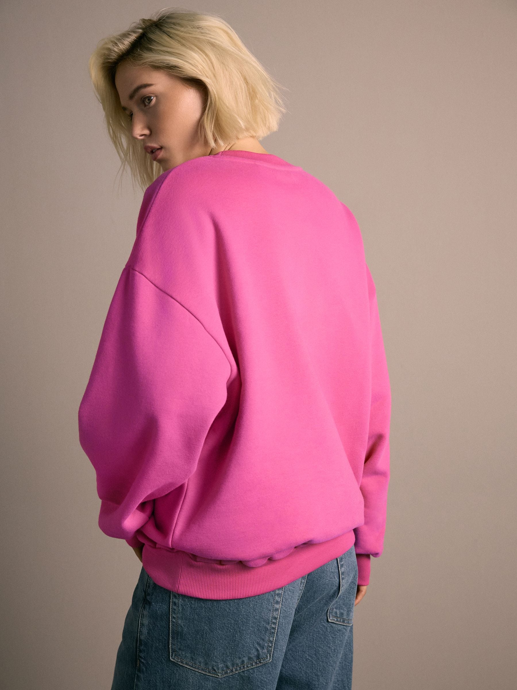 Roze - Cotton Rich Fruit Art Graphic Longsleeve Crewneck Sweatshirt