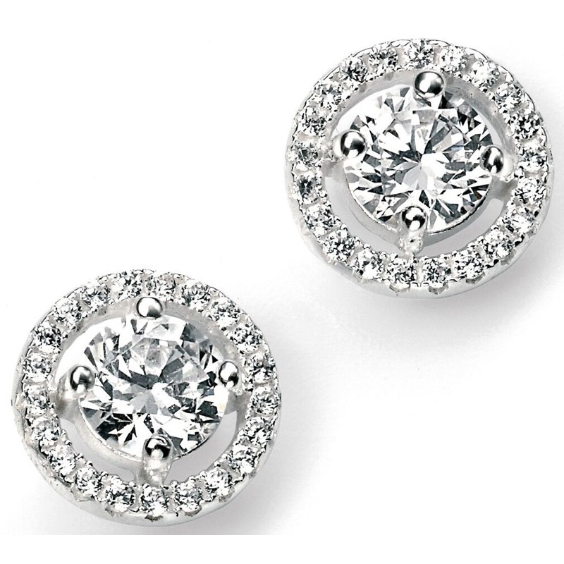 Boucle d'oreille zirconium en argent 925/1000