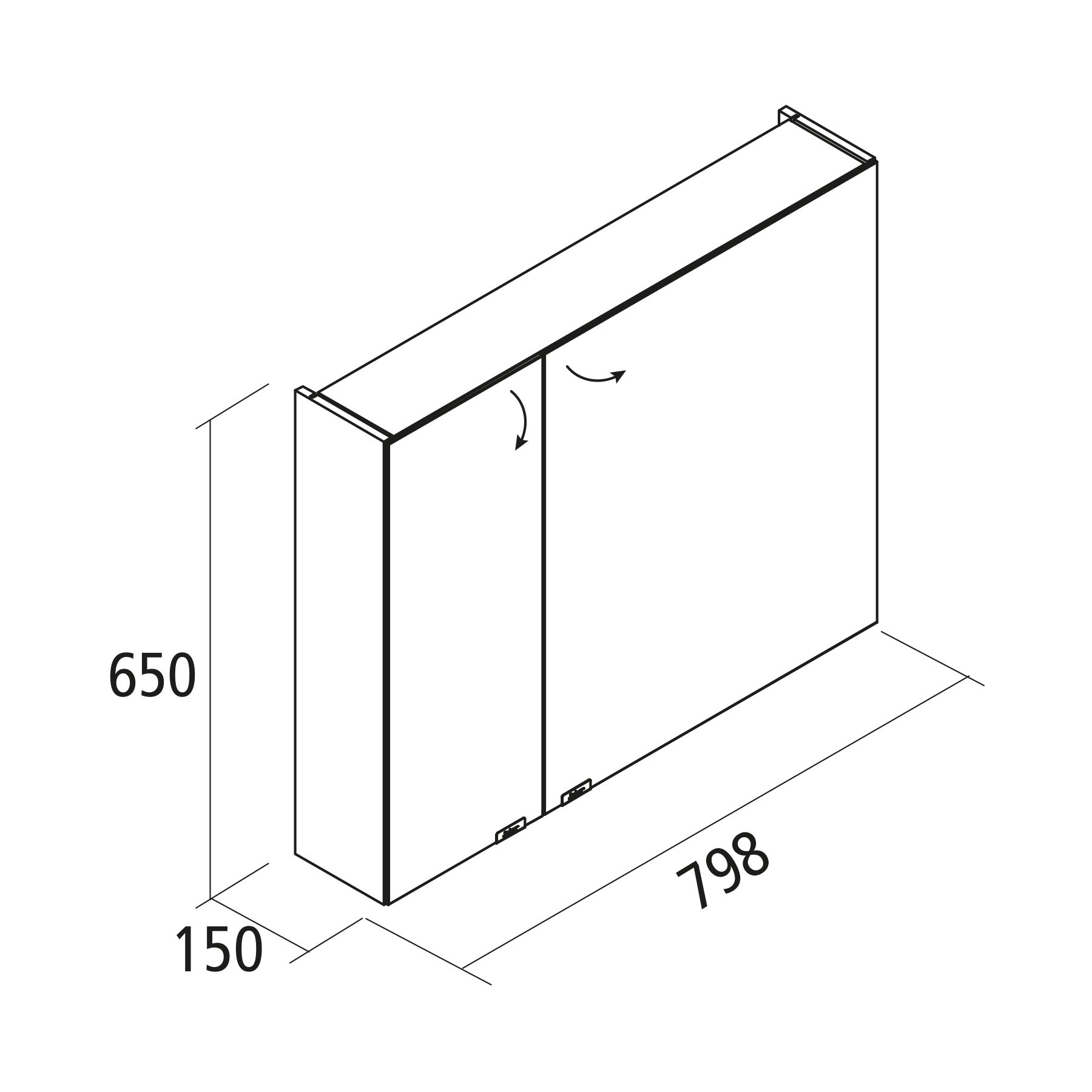 Muebles Ally spiegelkast 80x65cm