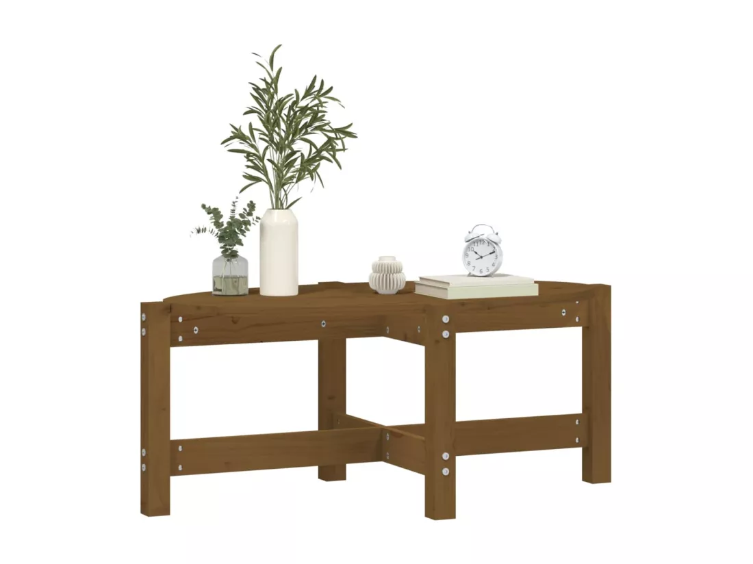 Table basse Marron miel 87x48x35 cm Bois massif de pin