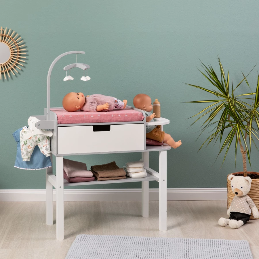 MUSTERKIND® Puppen-Wickelkommode Viola grauweiß