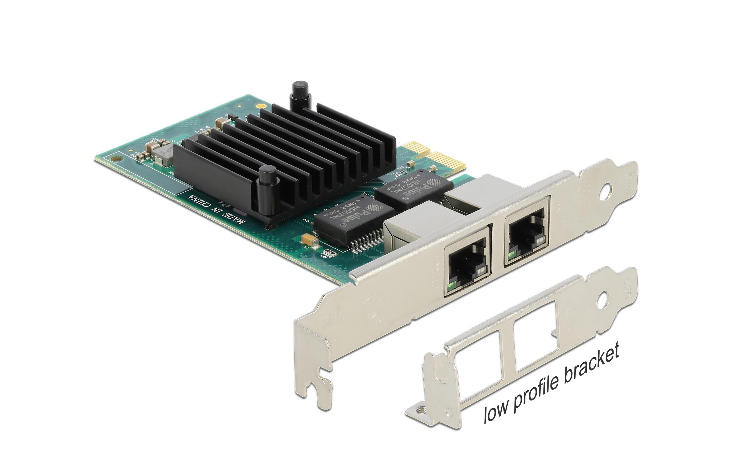 Netzwerkkarte 2x 1Gbps, i350 PCI-Express x1Delock PCI Express x1 Karte 2 x RJ45 Gigabit LAN i350